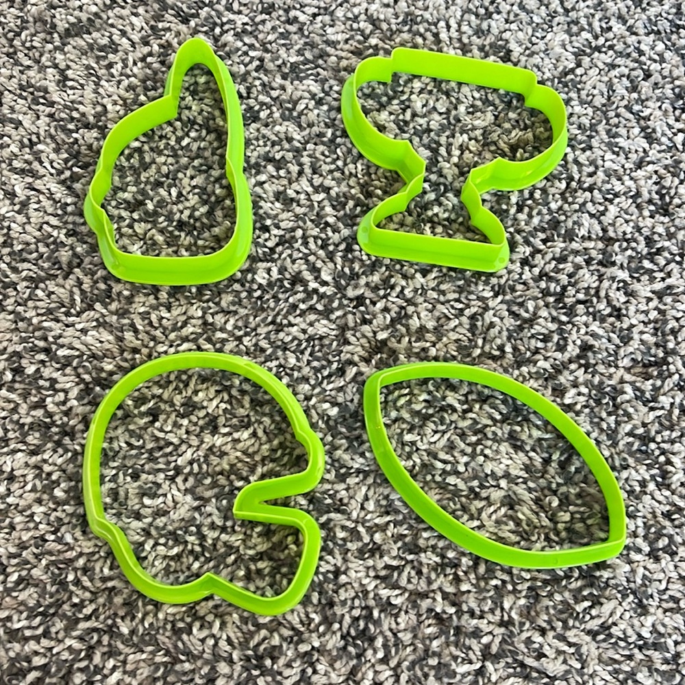 Sports football theme cookie cutters or playdoh cutters